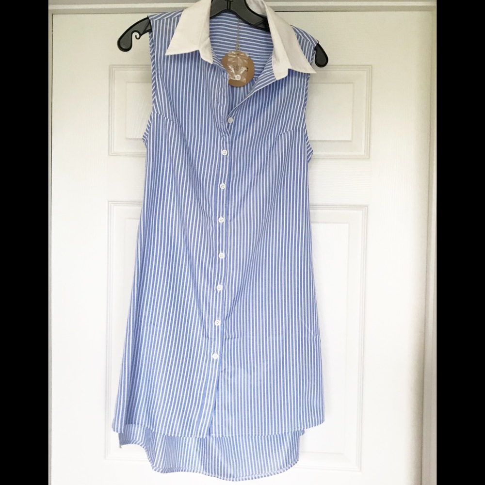 NWT Essue Sleeveless Open-Back Shirt Dress Size M